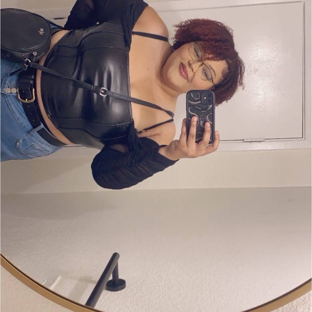 Black Faux Leather Crop Top